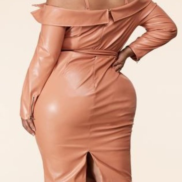 BLUSH LEATHER DRESS - Picture 2 of 3